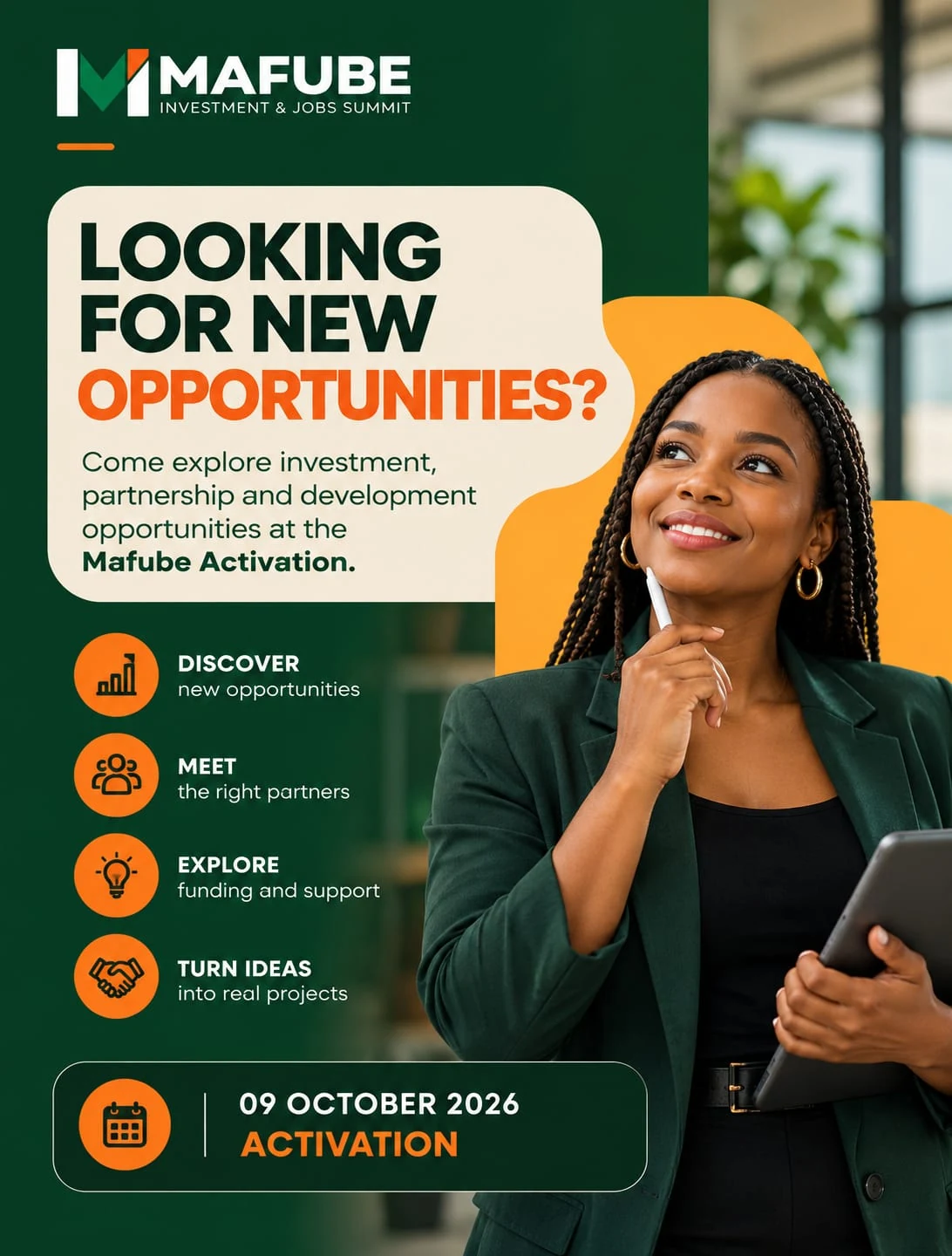 Mafube Investment & Jobs Summit campaign design: Looking for new opportunities?