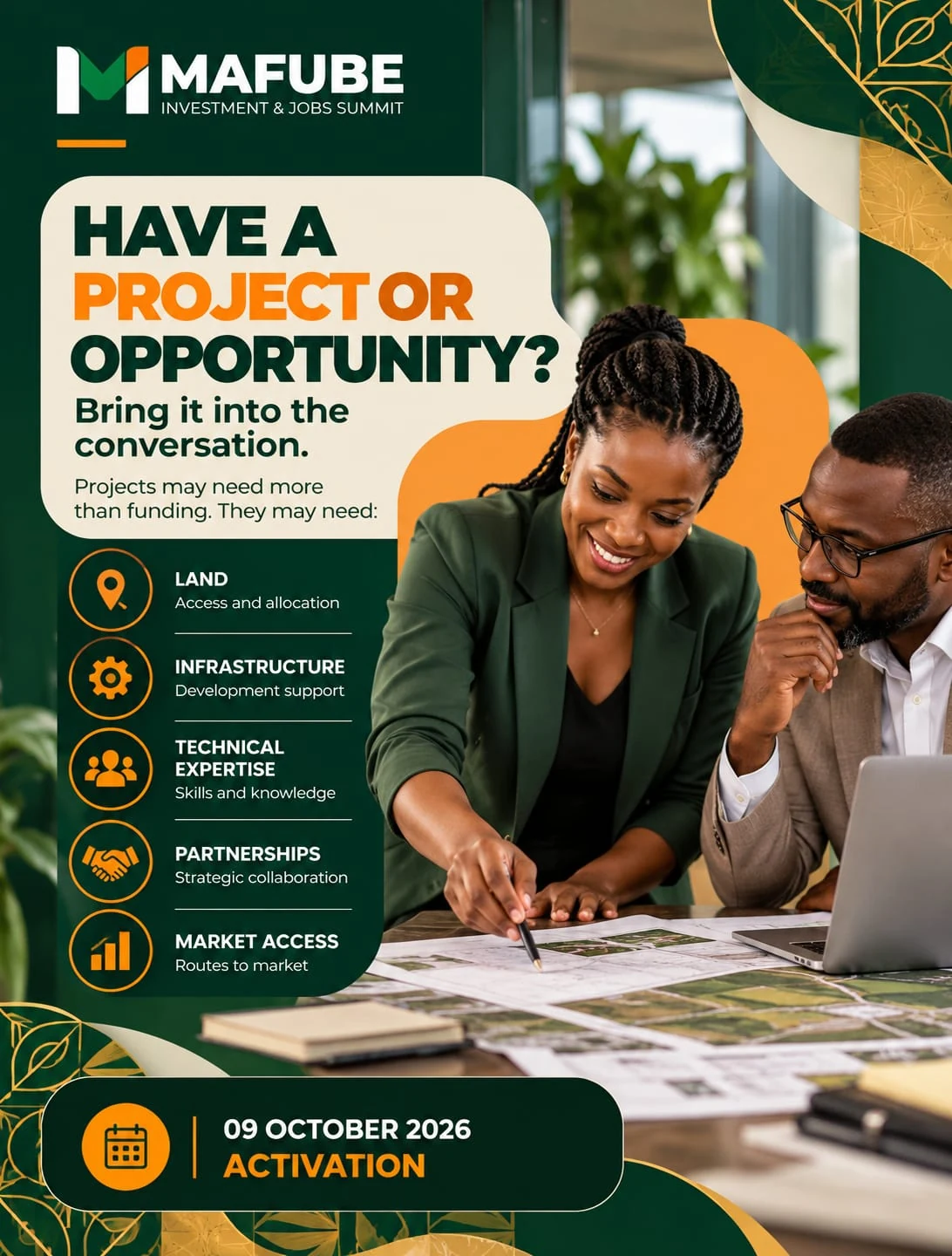 Mafube Investment & Jobs Summit campaign design: Have a project or opportunity?